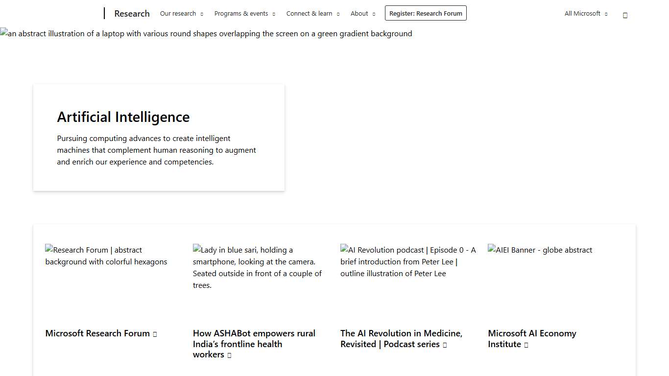 Artificial Intelligence research at Microsoft aims to enrich our experiences