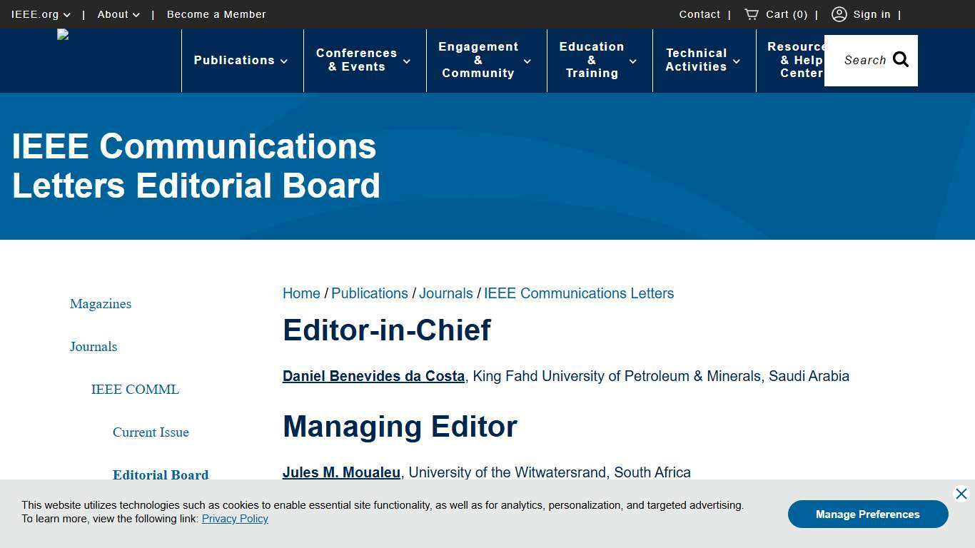 IEEE Communications Letters Editorial Board | IEEE Communications Society